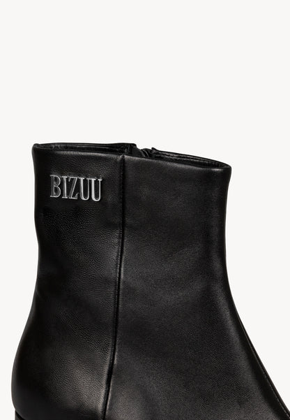 Leather ankle boots for women JULIMES, black