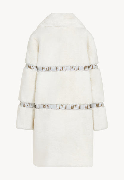 Women's fur with branded stripes FLORENCE in cream