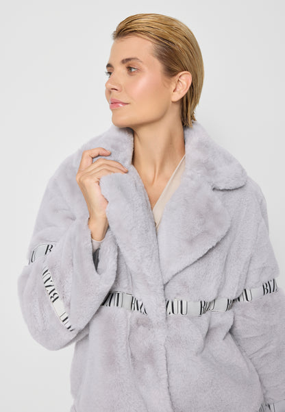 Women's fur with branded stripes FLORENCE in gray