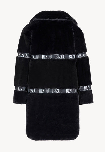 Women's fur with branded stripes FLORENCE in black