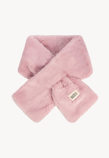 Scarf with logo tag FLUFFY, pink