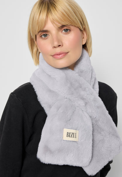 Scarf with logo tag FLUFFY, grey