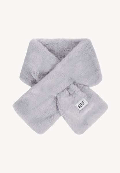 Scarf with logo tag FLUFFY, grey