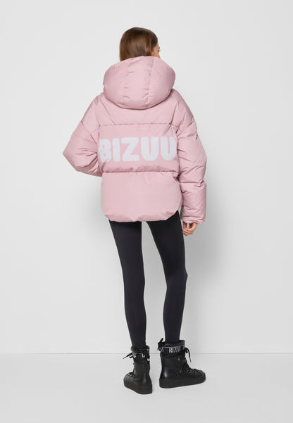 Padded jacket with logo on the back MUAN pink