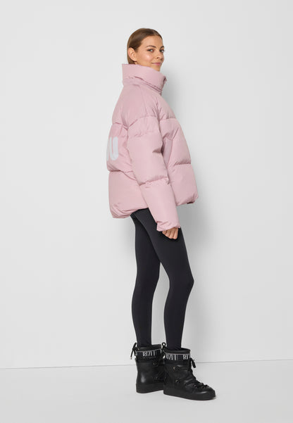 Padded jacket with logo on the back MUAN pink