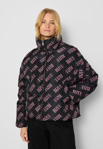 Puffer jacket in a unique print SEUL black