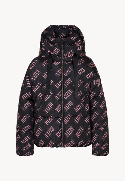 Puffer jacket in a unique print SEUL black