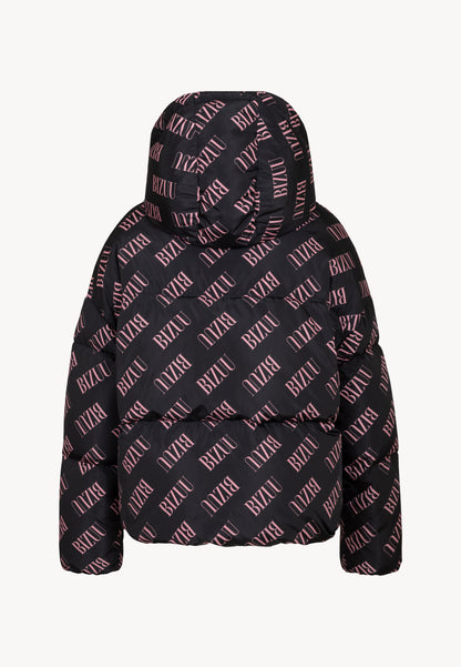 Puffer jacket in a unique print SEUL black