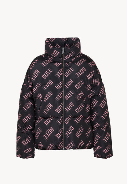 Puffer jacket in a unique print SEUL black