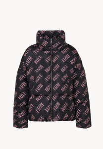 Puffer jacket in a unique print SEUL black