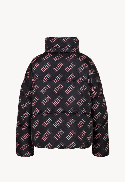 Puffer jacket in a unique print SEUL black