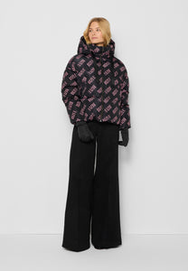 Puffer jacket in a unique print SEUL black