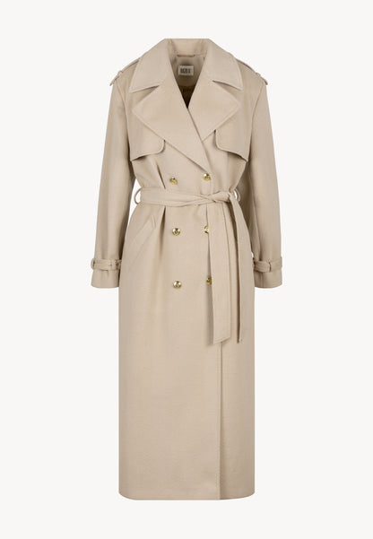 Oversized double-breasted coat CHIANTE in beige