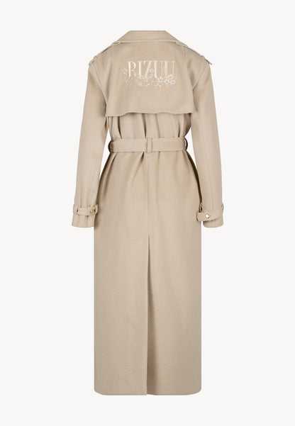 Oversized double-breasted coat CHIANTE in beige