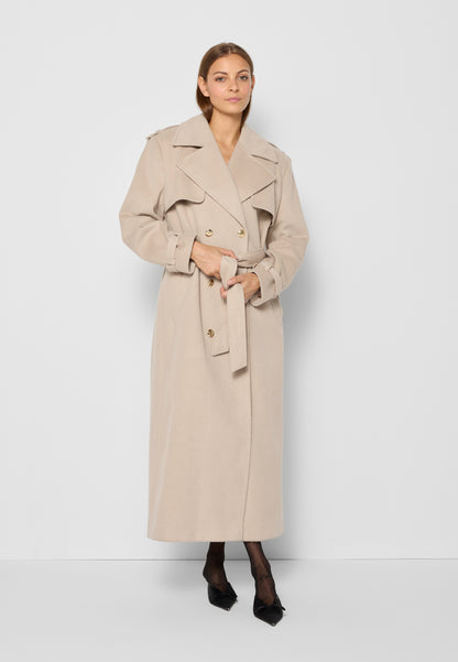 Oversized double-breasted coat CHIANTE in beige