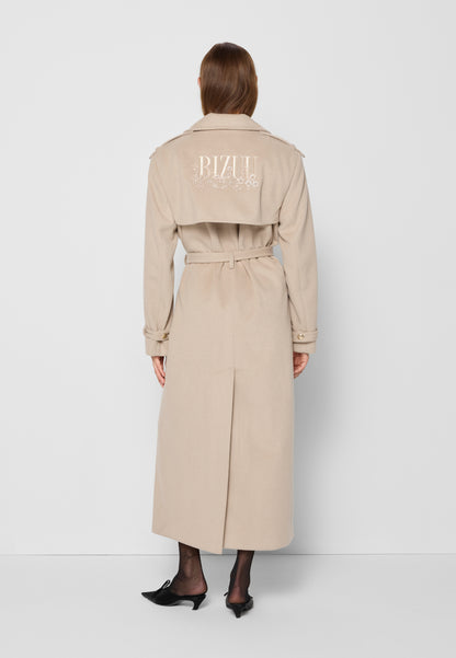 Oversized double-breasted coat CHIANTE in beige