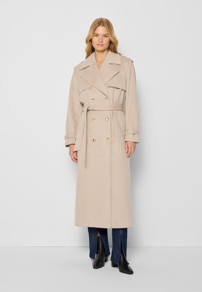 Oversized double-breasted coat CHIANTE in beige