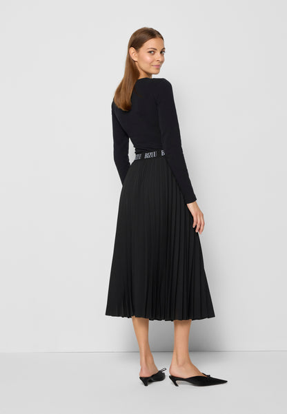 Pleated skirt with logo on the waistband LIO black