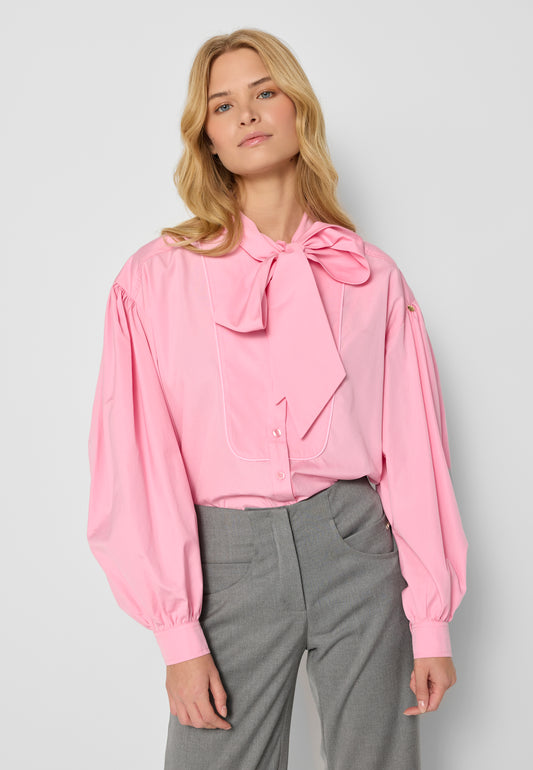 Blouse with a tie at the neck, ZOSSEN in pink