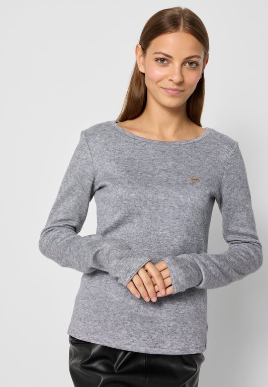 Fitted knit shirt LUAN gray