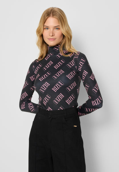 Close-fitting logoed turtleneckt OWAKA in black