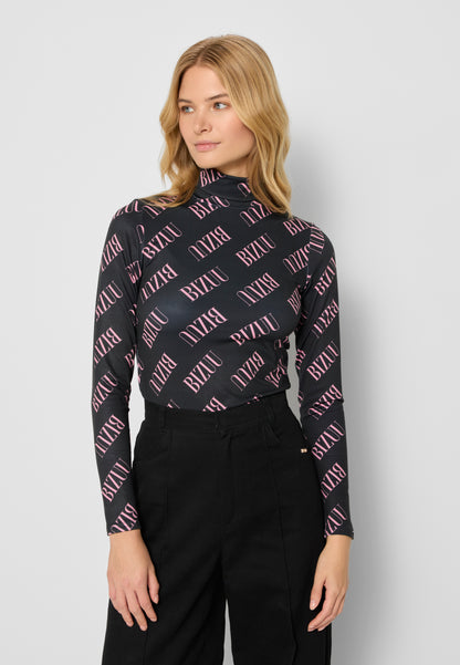 Close-fitting logoed turtleneckt OWAKA in black