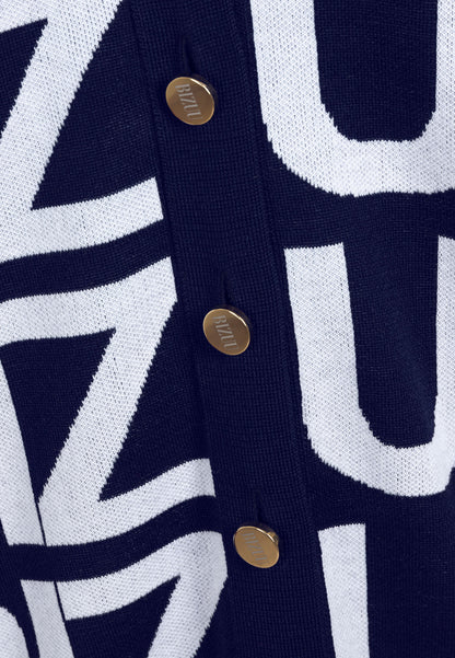 Logged sweater with gold buttons ERICLA, navy