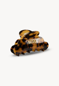 Hair clip with gold logo RAMLLA brown
