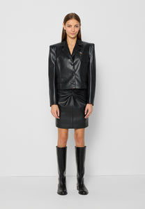 Short eco-leather blazer GRIMMA black