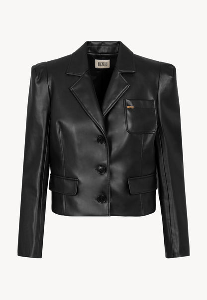 Short eco-leather blazer GRIMMA black