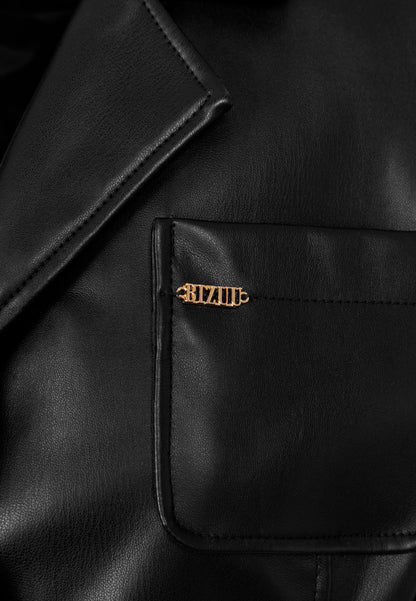 Short eco-leather blazer GRIMMA black