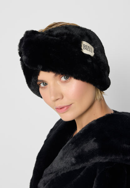 Eco fur headband FEMI, black