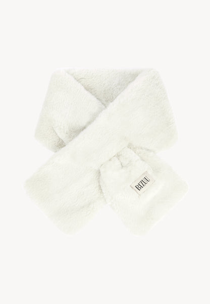 Scarf with logo tag FLUFFY, cream