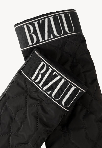 Quilted waterproof gloves with logo CINO black