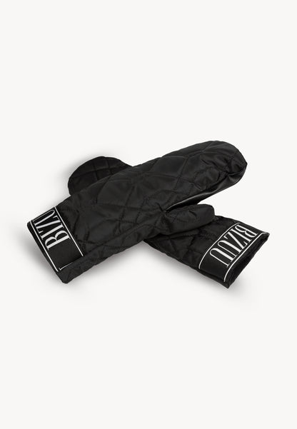 Quilted waterproof gloves with logo CINO black