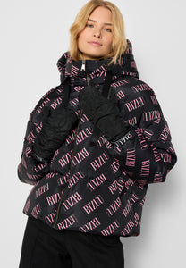 Puffer jacket in a unique print SEUL black