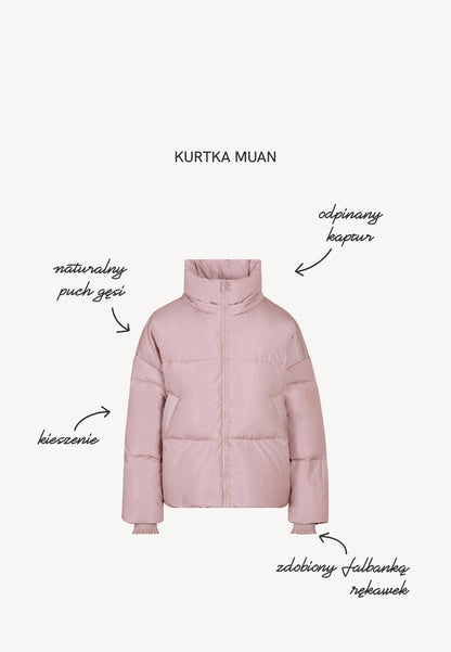 Padded jacket with logo on the back MUAN pink