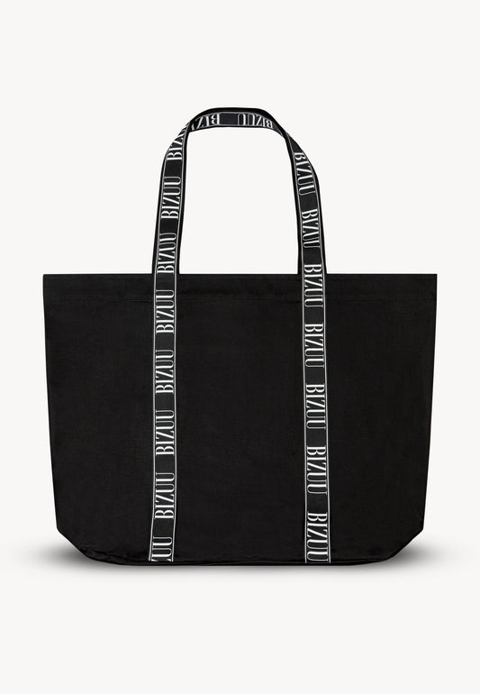 BAGO cotton bag with logoed piping black