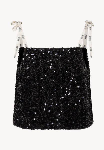 Top made of sequined fabric MELBA black