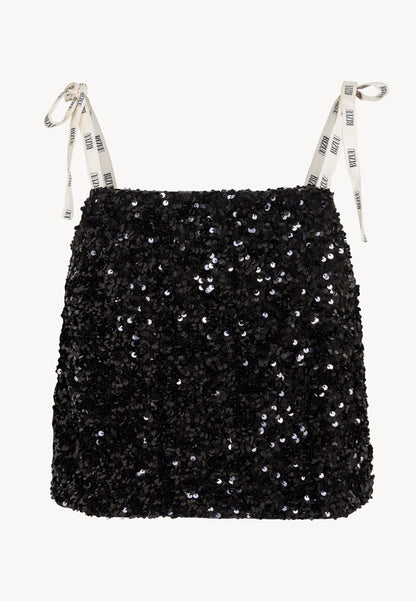 Top made of sequined fabric MELBA black