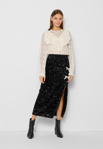 Midi skirt with sequins HOBO black