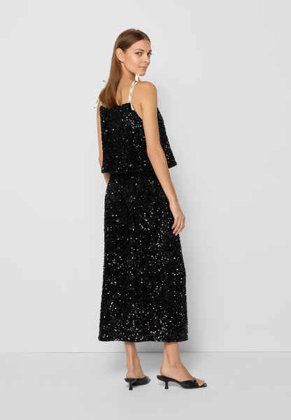 Midi skirt with sequins HOBO black