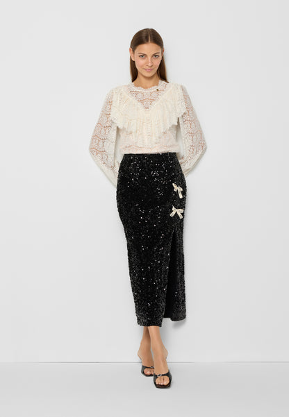 Midi skirt with sequins HOBO black