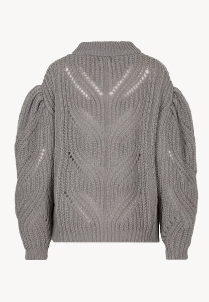 Oversized openwork sweater ROSSO graphite