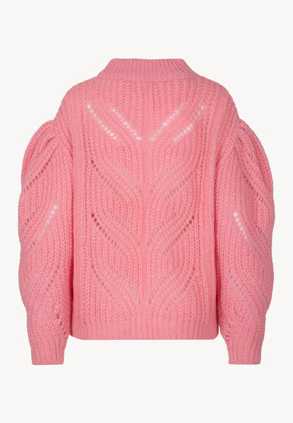 Oversized openwork sweater ROSSO pink