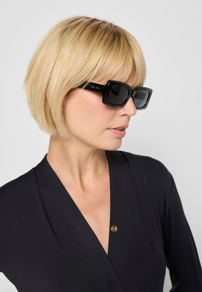 Rectangular sunglasses with polarized filter PALERMO black