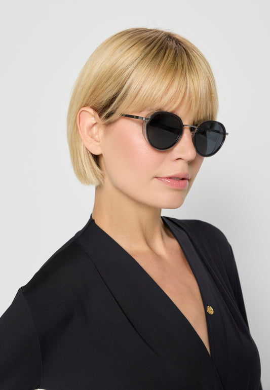 Round sunglasses with polarized filter TRAPANI black