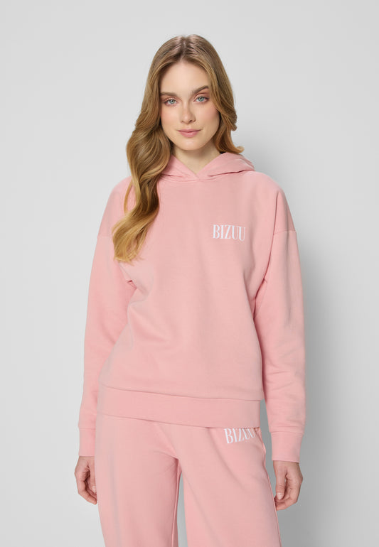 MINDI oversize hooded sweatshirt, salmon