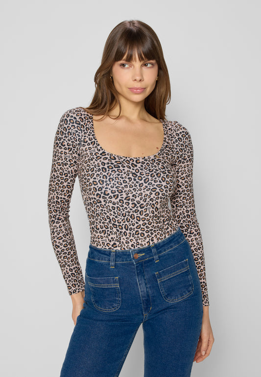 SANDY leopard print body, brown