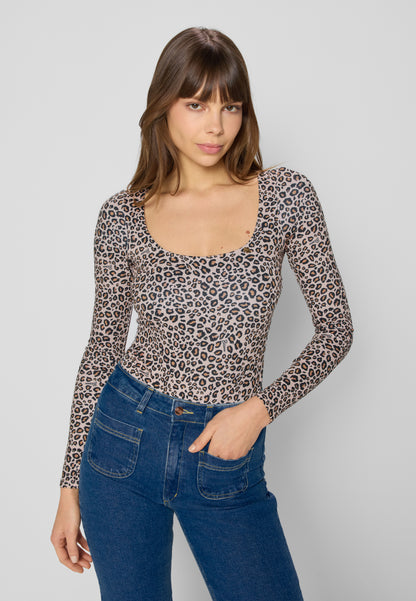 SANDY leopard print body, brown